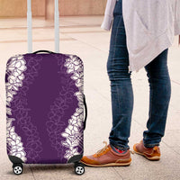 Hawaii Aloha Plumeria Lei Violet Palaka Luggage Cover - Polynesian Pride