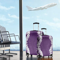Hawaii Aloha Plumeria Lei Violet Palaka Luggage Cover - Polynesian Pride