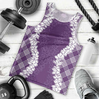 Hawaii Aloha Plumeria Lei Violet Palaka Men Tank Top LT7 - Polynesian Pride