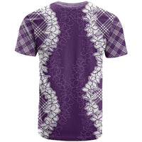Hawaii Aloha Plumeria Lei Violet Palaka T Shirt - Polynesian Pride