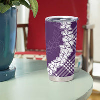 Hawaii Aloha Plumeria Lei Violet Palaka Tumbler Cup - Polynesian Pride