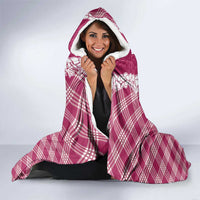 Hawaii Aloha Plumeria Lei Fuschia Palaka Hooded Blanket - Polynesian Pride