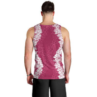 Hawaii Aloha Plumeria Lei Fuschia Palaka Men Tank Top LT7 - Polynesian Pride