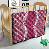 Hawaii Aloha Plumeria Lei Fuschia Palaka Quilt - Polynesian Pride