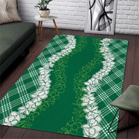 Hawaii Aloha Plumeria Lei Green Palaka Area Rug - Polynesian Pride