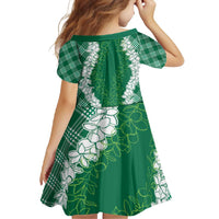 Hawaii Aloha Plumeria Lei Green Palaka Family Matching Summer Maxi Dress and Hawaiian Shirt - Polynesian Pride