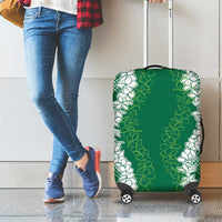 Hawaii Aloha Plumeria Lei Green Palaka Luggage Cover - Polynesian Pride