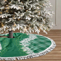 Hawaii Aloha Plumeria Lei Green Palaka Tree Skirt - Polynesian Pride