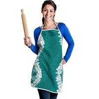 Hawaii Aloha Plumeria Lei Teal Palaka Apron - Polynesian Pride