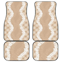 Hawaii Aloha Plumeria Lei Beige Palaka Car Mats - Polynesian Pride