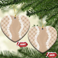 Hawaii Aloha Plumeria Lei Beige Palaka Ceramic Ornament - Polynesian Pride