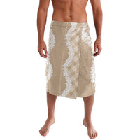Hawaii Aloha Plumeria Lei Beige Palaka Lavalava - Polynesian Pride