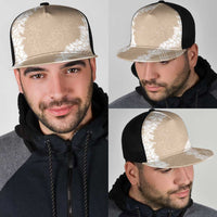 Hawaii Aloha Plumeria Lei Beige Palaka Mesh Trucker Cap - Polynesian Pride