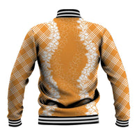 Hawaii Aloha Plumeria Lei Orange Palaka Baseball Jacket LT7 - Polynesian Pride
