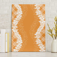 Hawaii Aloha Plumeria Lei Orange Palaka Canvas Wall Art - Polynesian Pride