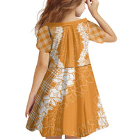 Hawaii Aloha Plumeria Lei Orange Palaka Family Matching Summer Maxi Dress and Hawaiian Shirt - Polynesian Pride