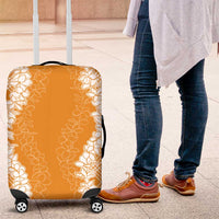 Hawaii Aloha Plumeria Lei Orange Palaka Luggage Cover - Polynesian Pride