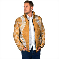 Hawaii Aloha Plumeria Lei Orange Palaka Padded Jacket LT7 - Polynesian Pride