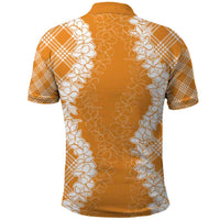 Hawaii Aloha Plumeria Lei Orange Palaka Polo Shirt - Polynesian Pride