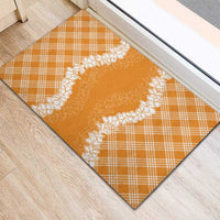 Hawaii Aloha Plumeria Lei Orange Palaka Rubber Doormat LT7 - Polynesian Pride