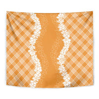 Hawaii Aloha Plumeria Lei Orange Palaka Tapestry - Polynesian Pride