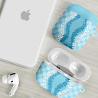 Hawaii Aloha Plumeria Lei Turquoise Palaka AirPods Case - Polynesian Pride