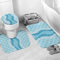 Hawaii Aloha Plumeria Lei Turquoise Palaka Bathroom Set - Polynesian Pride