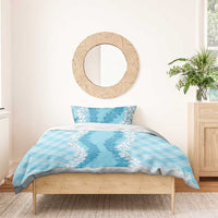 Hawaii Aloha Plumeria Lei Turquoise Palaka Bedding Set - Polynesian Pride