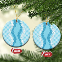 Hawaii Aloha Plumeria Lei Turquoise Palaka Ceramic Ornament - Polynesian Pride