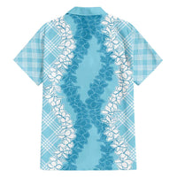 Hawaii Aloha Plumeria Lei Turquoise Palaka Family Matching Summer Maxi Dress and Hawaiian Shirt - Polynesian Pride