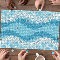 Hawaii Aloha Plumeria Lei Turquoise Palaka Puzzle - Polynesian Pride
