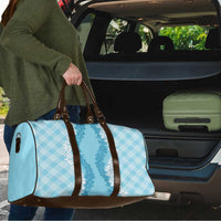 Hawaii Aloha Plumeria Lei Turquoise Palaka Travel Bag - Polynesian Pride