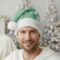 Hawaii Aloha Plumeria Lei Mint Palaka Christmas Santa Hat - Polynesian Pride