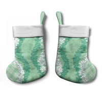 Hawaii Aloha Plumeria Lei Mint Palaka Christmas Stocking - Polynesian Pride