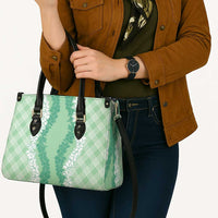 Hawaii Aloha Plumeria Lei Mint Palaka Leather Bag - Polynesian Pride