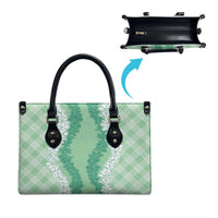 Hawaii Aloha Plumeria Lei Mint Palaka Leather Bag - Polynesian Pride