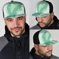 Hawaii Aloha Plumeria Lei Mint Palaka Mesh Trucker Cap LT7 - Polynesian Pride