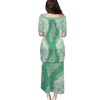 Hawaii Aloha Plumeria Lei Mint Palaka Puletasi - Polynesian Pride