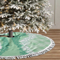 Hawaii Aloha Plumeria Lei Mint Palaka Tree Skirt - Polynesian Pride