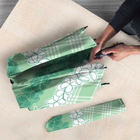 Hawaii Aloha Plumeria Lei Mint Palaka Umbrella - Polynesian Pride