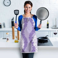 Hawaii Aloha Plumeria Lei Lavender Palaka Apron - Polynesian Pride
