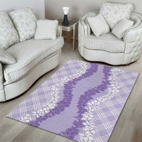 Hawaii Aloha Plumeria Lei Lavender Palaka Area Rug - Polynesian Pride