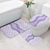 Hawaii Aloha Plumeria Lei Lavender Palaka Bathroom Set - Polynesian Pride