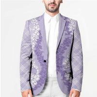 Hawaii Aloha Plumeria Lei Lavender Palaka Blazer - Polynesian Pride