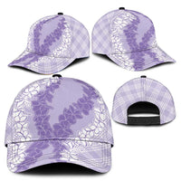Hawaii Aloha Plumeria Lei Lavender Palaka Classic Cap - Polynesian Pride