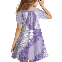 Hawaii Aloha Plumeria Lei Lavender Palaka Family Matching Off Shoulder Maxi Dress and Hawaiian Shirt - Polynesian Pride