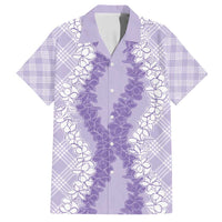 Hawaii Aloha Plumeria Lei Lavender Palaka Family Matching Summer Maxi Dress and Hawaiian Shirt - Polynesian Pride