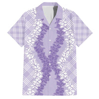 Hawaii Aloha Plumeria Lei Lavender Palaka Hawaiian Shirt - Polynesian Pride