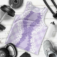 Hawaii Aloha Plumeria Lei Lavender Palaka Men Tank Top LT7 - Polynesian Pride