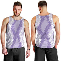 Hawaii Aloha Plumeria Lei Lavender Palaka Men Tank Top LT7 - Polynesian Pride